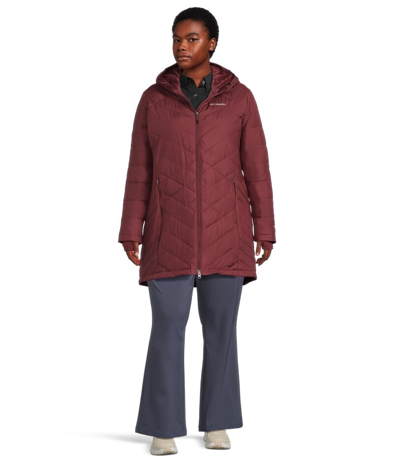 コロンビア レディース アウター 厚地の外套 フーデッドジャケット つけ加える大きさ 上衣 Columbia Plusize Heavenlya ￠ Long Hooded Jacket Rich Wine ぶどう酒