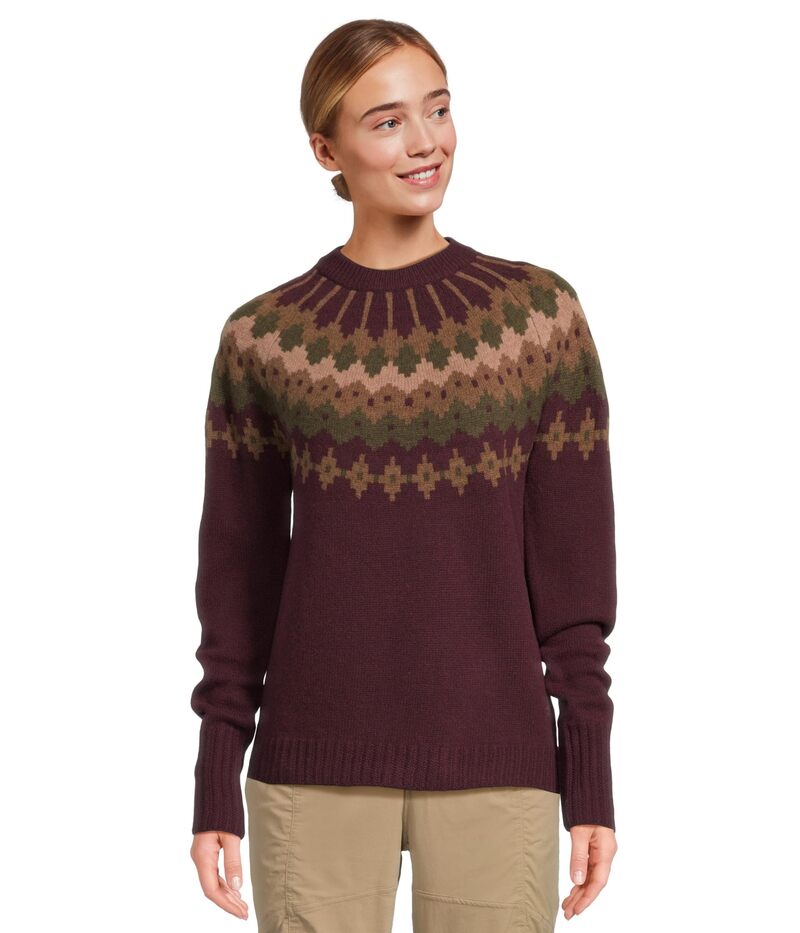 ロイヤルロビンズ レディース アウター 編み物・プルオーバー 羊毛 Royal Robbins Rockcraft Wool Crew Loganberry Heather Snowcreek Pattern ギョリュウモドキ