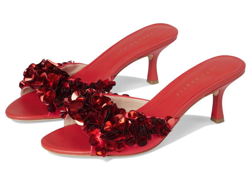 ジャックロジャース レディース シューズ 踵 サンダル スパンコール Jack Rogers Crown Sequin Sandals Red 赤いこと