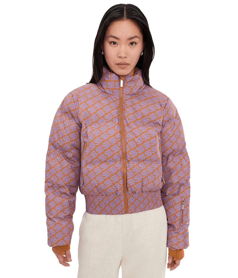 スウェッティベティ レディース アウター 厚地の外套 クロップド 上衣 Sweaty Betty Cropped Wateresistant Ski Jacket Brown Sb Print 赤銅色