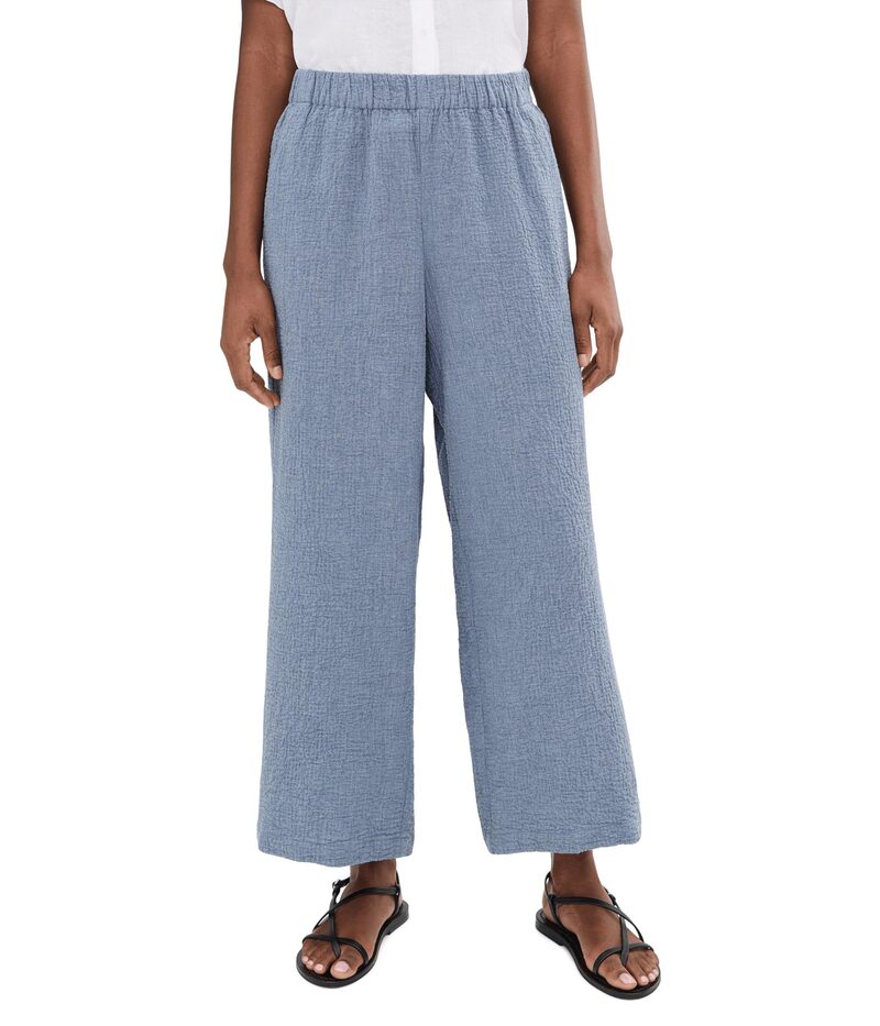 エイリーンフィッシャー レディース ボトムス 心地好いズボン下 プチ 綿織物 アンクル Eileen Fisher Petite Organicotton Doubleweave Ankle Wide Pants Haze