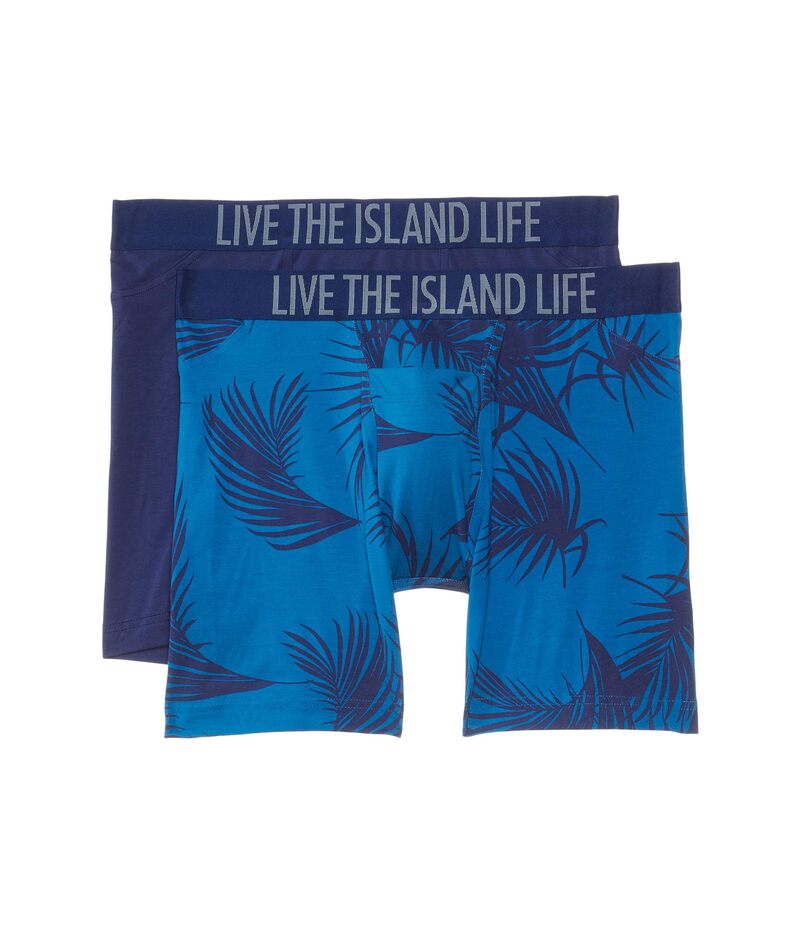 トッミーバハマ メンズ アンダーウェア ボクサーパンツ Tommy Bahama 2-Pack Boxer Brief Blue Print ブルー｜ReVida 店