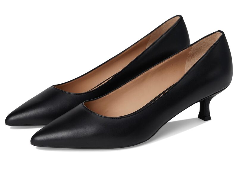 電話を掛けるハーン レディース シューズ 踵 Cole Haan Marjorie Pumps Waterproof 45粍 Black Leather WP 黒いこと