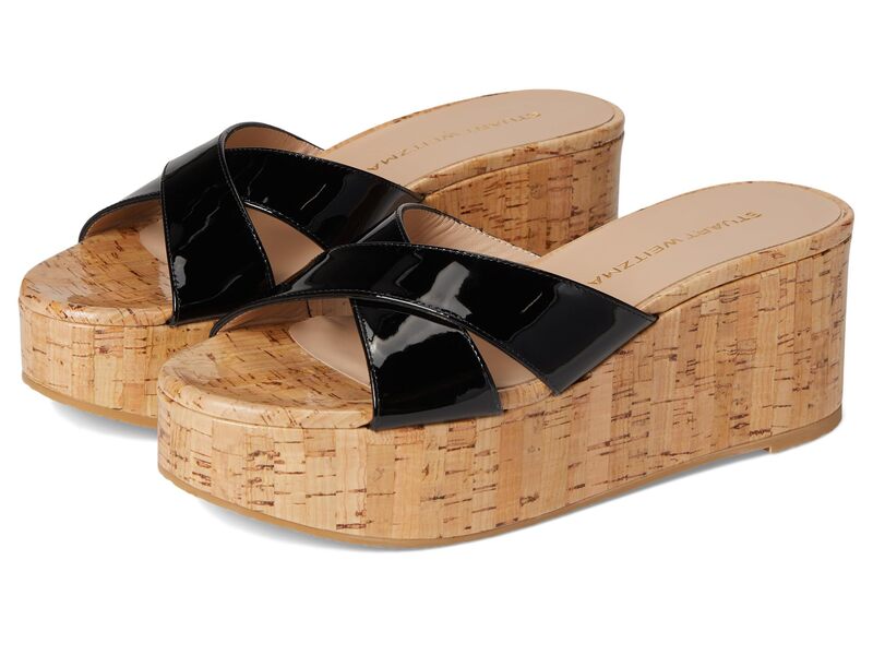 スチュアート ワイツマン レディース シューズ 踵 Stuart Weitzman Dayna Wedge Slide Black 黒いこと