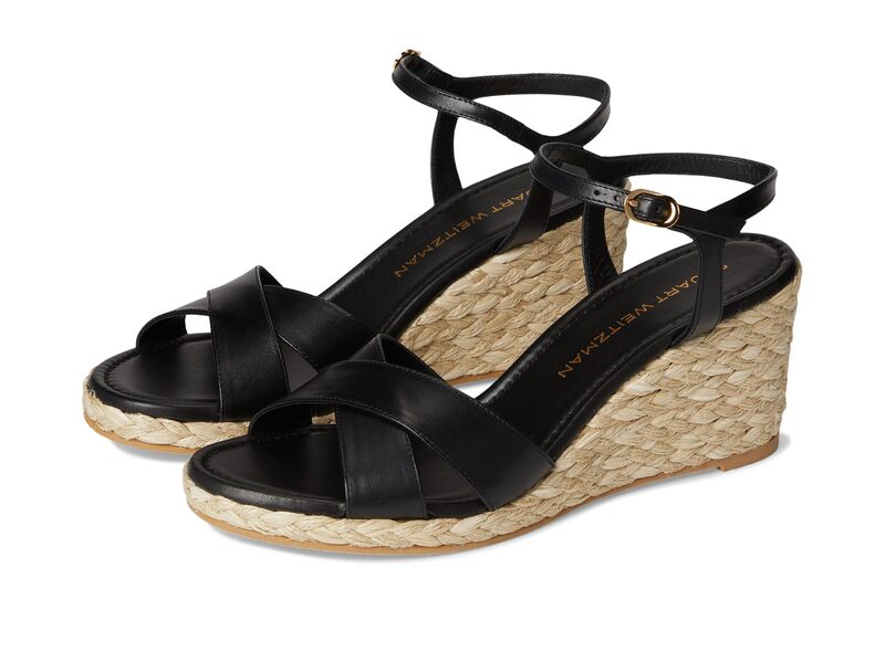 スチュアート ワイツマン レディース シューズ 踵 Stuart Weitzman Dayna Espadrille Wedge Black/Natural 黒いこと