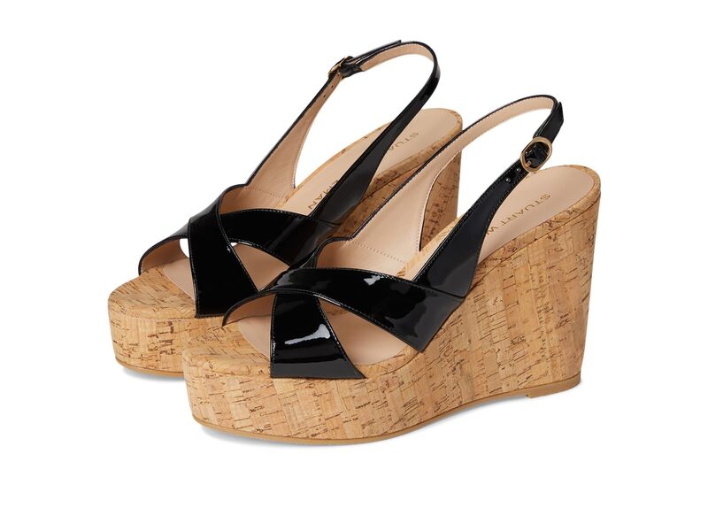 スチュアート ワイツマン レディース シューズ 踵 Stuart Weitzman Dayna Slingback Wedge Black 黒いこと