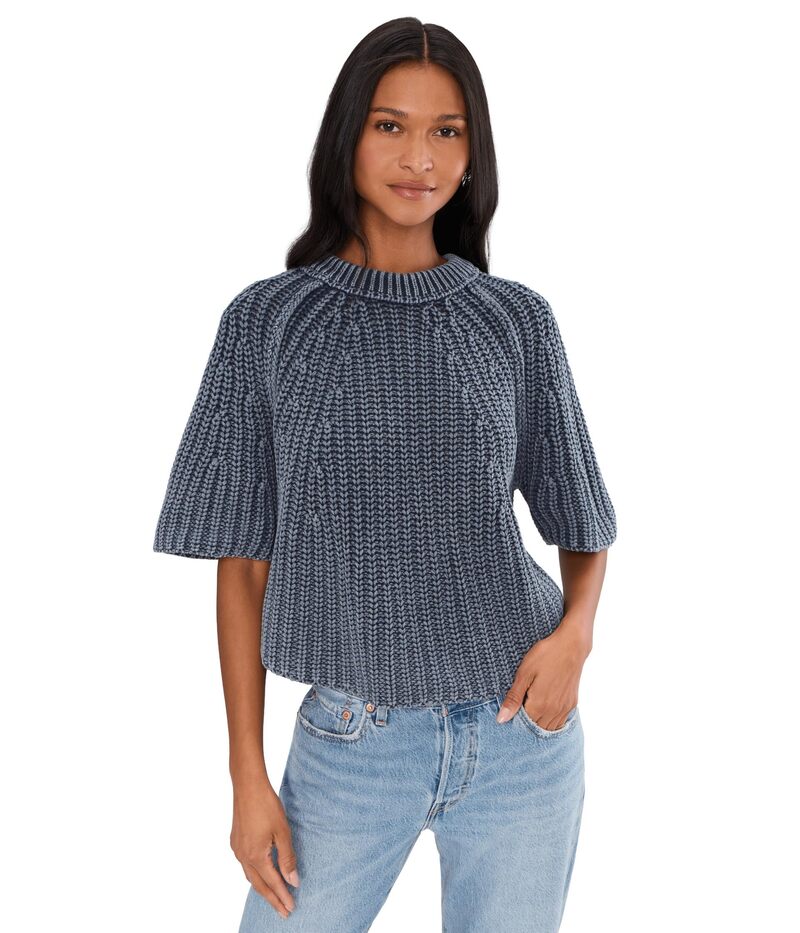 フリーピープル レディース アウター 編み物・ティーシャツ ティーシャツ Free People Amy Sweater Tee Navy Academy 米国海軍