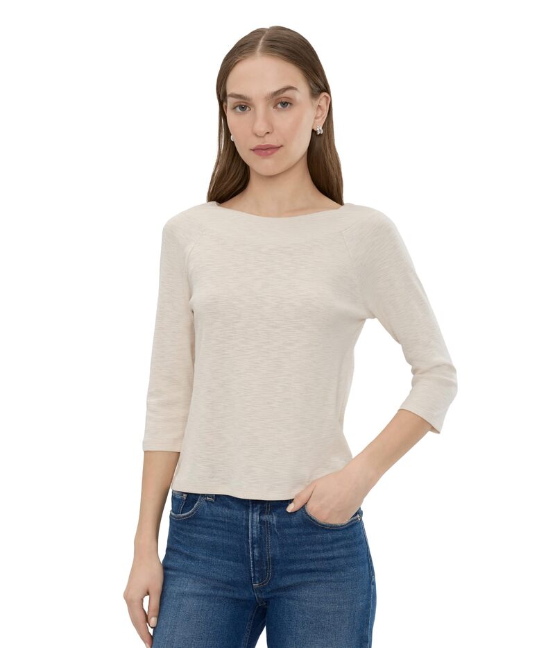 ニックプラスゾーイ レディース トップス シャツ NIC+ZOE 3/4 Sleeve Ballet Boatee Coconut｜ReVida 店