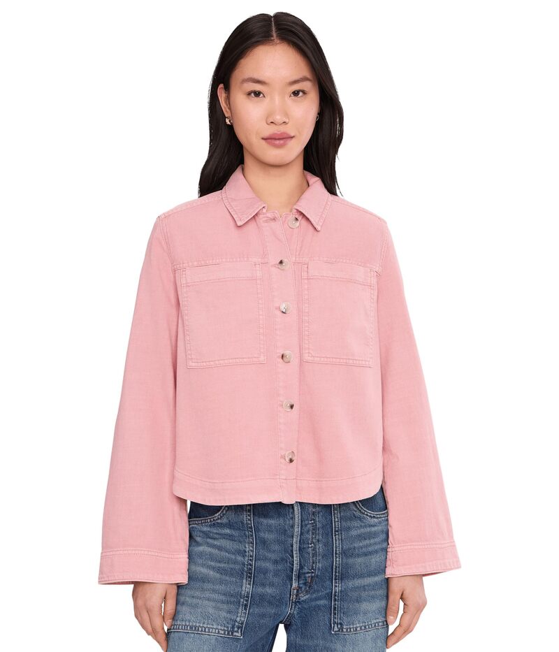 リヴァプール 天使の都市 レディース アウター 厚地の外套 ジーンズ Liverpoolos Angeles High/Low Denim Shacket Misty Blush 毛はらい
