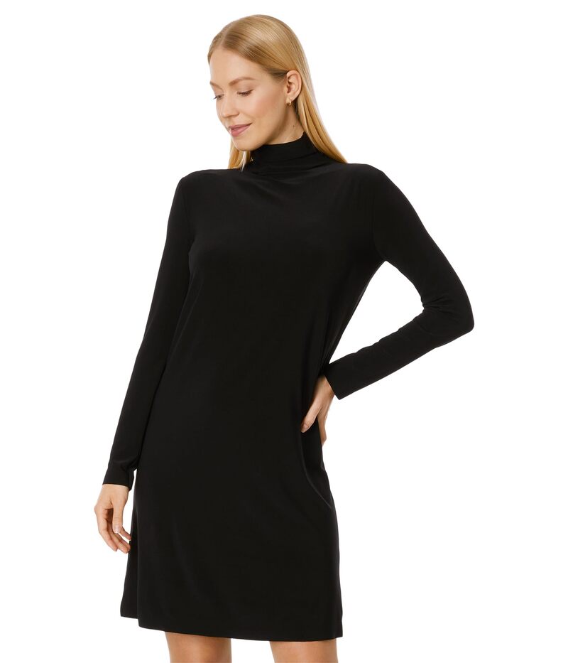 ノーマカマリ レディース トップス ワンピース タートルネック Norma Kamali Long Sleeve Turtleneck Dress To Knee Black ブラック|ReVida 店