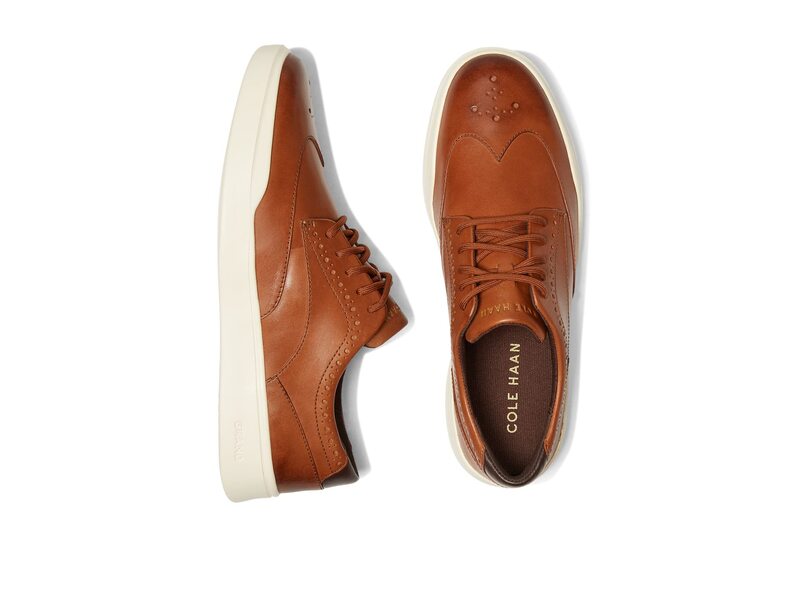 電話を掛けるハーン メンズ シューズ スニーカー Cole Haan Grand Crosscourt Wing Tip Sneaker British Tan/Ivory 象牙色