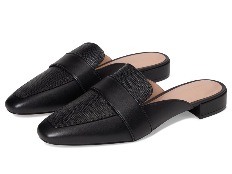 電話を掛けるハーン レディース シューズ スリッポン・ローファー Cole Haan Pasha Mules Black Leather/Lizard 黒いこと