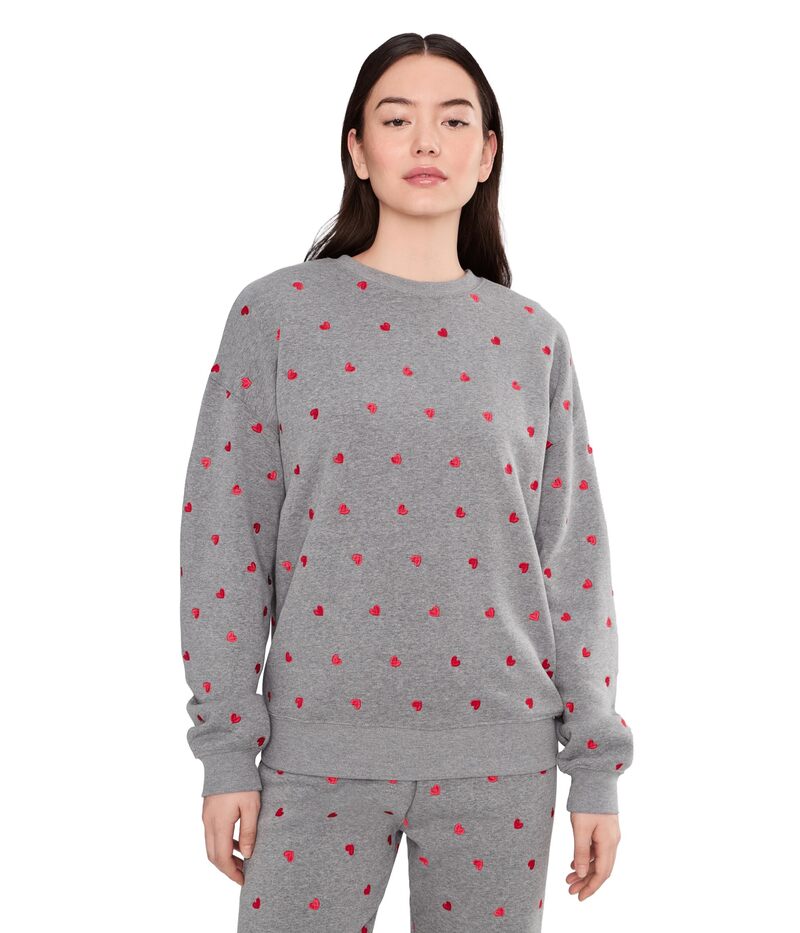 ビーチライオット レディース アウター パーカー・スウェット シャツ Beach Riot Devyn Oversized Sweatshirt Red Love Hearts レッド｜ReVida 店