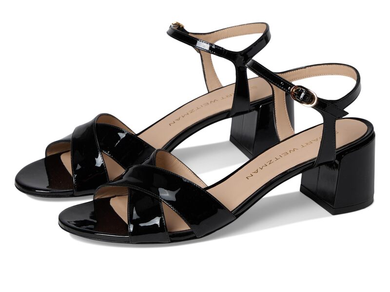 スチュアート ワイツマン レディース シューズ 踵 Stuart Weitzman Dayna Block 50 Black 黒いこと
