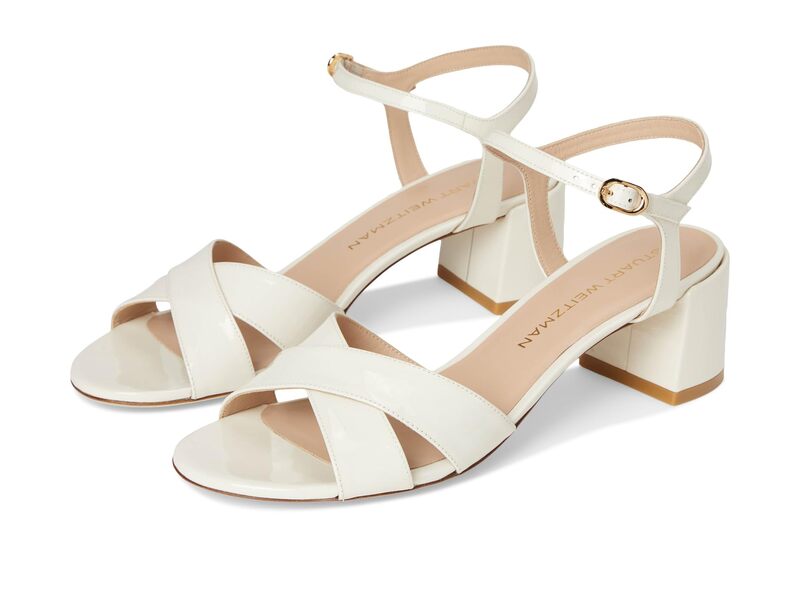 スチュアート ワイツマン レディース シューズ 踵 Stuart Weitzman Dayna Block 50 Cream 皮膚軟化剤