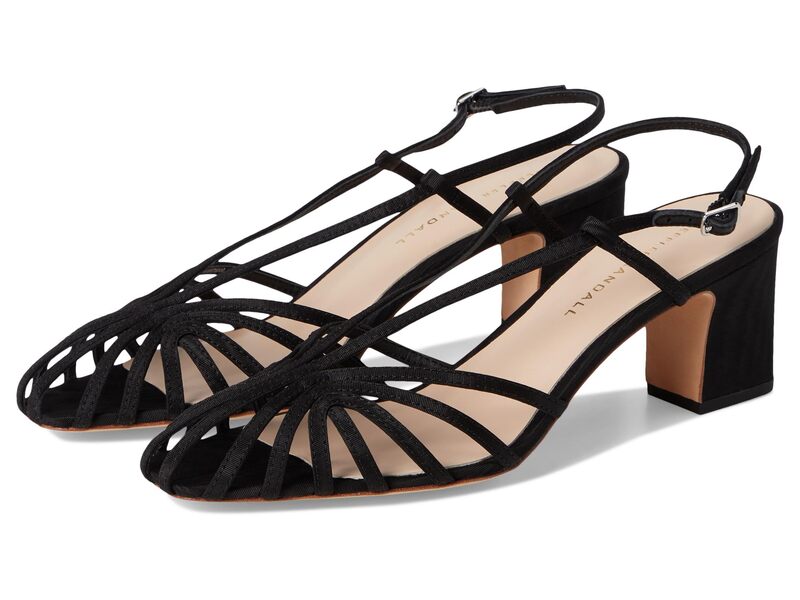 ロフラー 幽客ダル レディース シューズ 踵 サンダル Loefflerandall Priscillattice Slingback Mid Heel Sandals Black 黒いこと