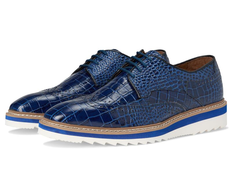 ステイシーアダムス メンズ シューズ オックスフォード ウィングチップ Stacy Adams Alario Wingtip Oxford Blue 青色