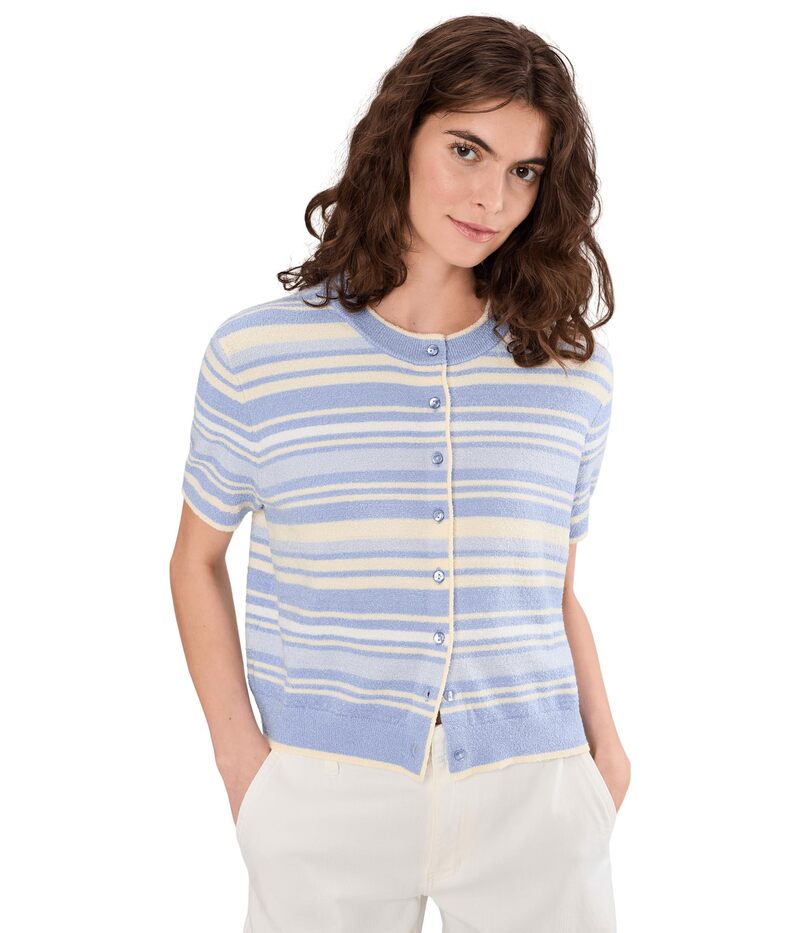 525 亜米利加 レディース アウター 編み物・ティーシャツ ジレー 525 america Rosamund Striped Cardigan Blue Heron Multi 青碧