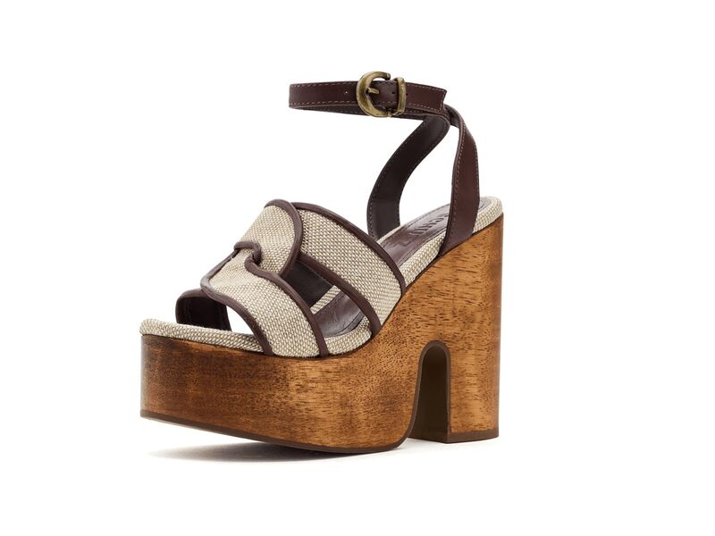シュッツ レディース シューズ 踵 カットアウト Schutz Rita Cutout Natural Sand/Root Brown 赤銅色