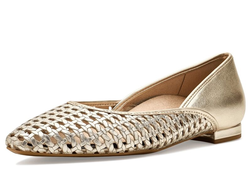 バイオニック レディース シューズ サンダル VIONIC Gracia Woven Gold Leather ゴールド