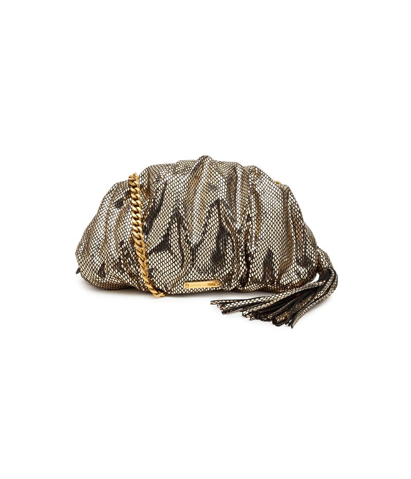 レベッカミンコフ レディース 御徒面子 ギャザー Rebecca Minkoff Ruched Clutch Small Gold ゴールド