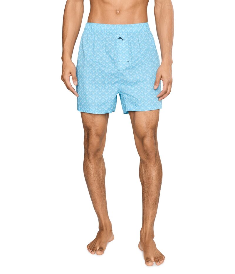 トッミーバハマ メンズ アンダー御召しもの ボクサーズボン下 綿織物 Tommy Bahama Cotton Woven Boxers Blue Martinis 青碧