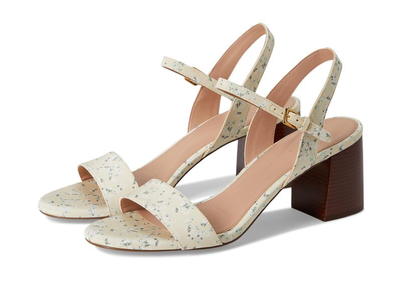 電話を掛けるハーン レディース シューズ 踵 サンダル Cole Haan Josie Block Heel Sandals 65粍 Vanilla Custard Floral Printextile