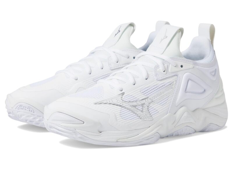 ミズノ レディース シューズ スニーカー Mizuno Wave Momentum 3 White/Silver 白いこと