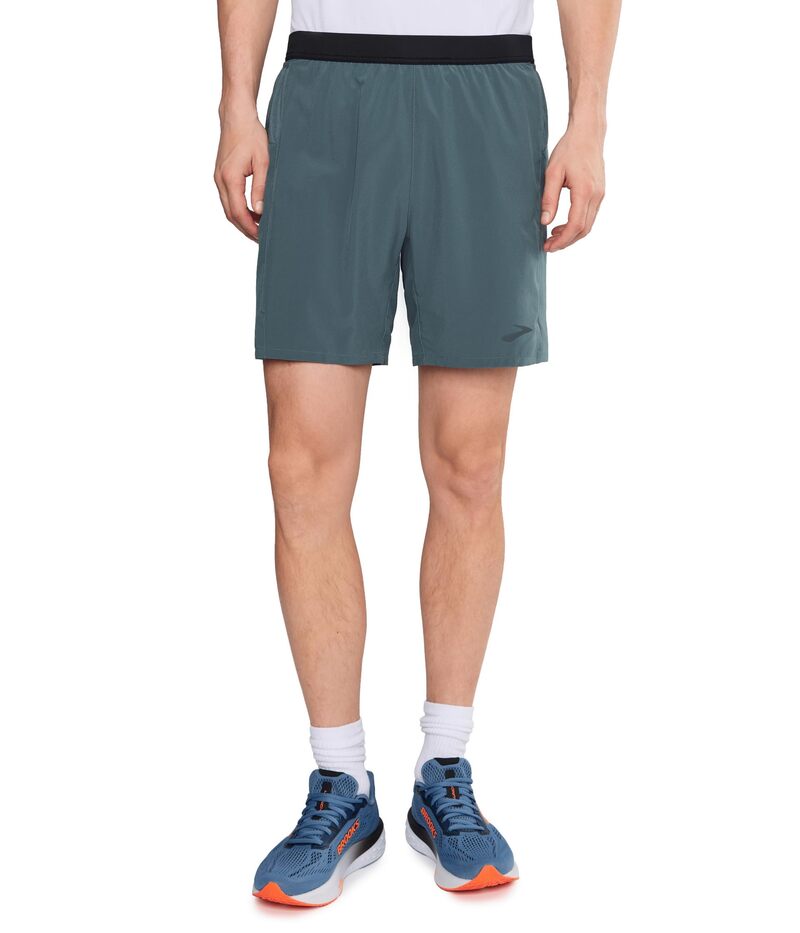 ブルックス メンズ ボトムス 二分の一ズボン下・さる股引き 遊撃手ズボン下 Brooks Journey 7\" Shortslate Grey/Black 黒いこと"
