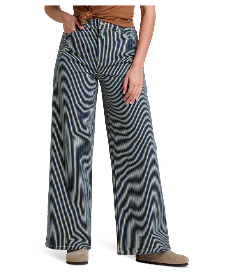 ドード アンドコー レディース ボトムス デニムパンツ ワイドレッグ Toad&Co Balsam Wide Leg Pants Midnight Stripe ストライプ｜ReVida 店 19,695円