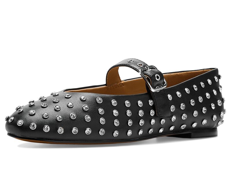 メイドウェル レディース シューズ サンダル Madewell Hera Grommet Mary Jane Flat - Bezel Crys True Black 黒いこと