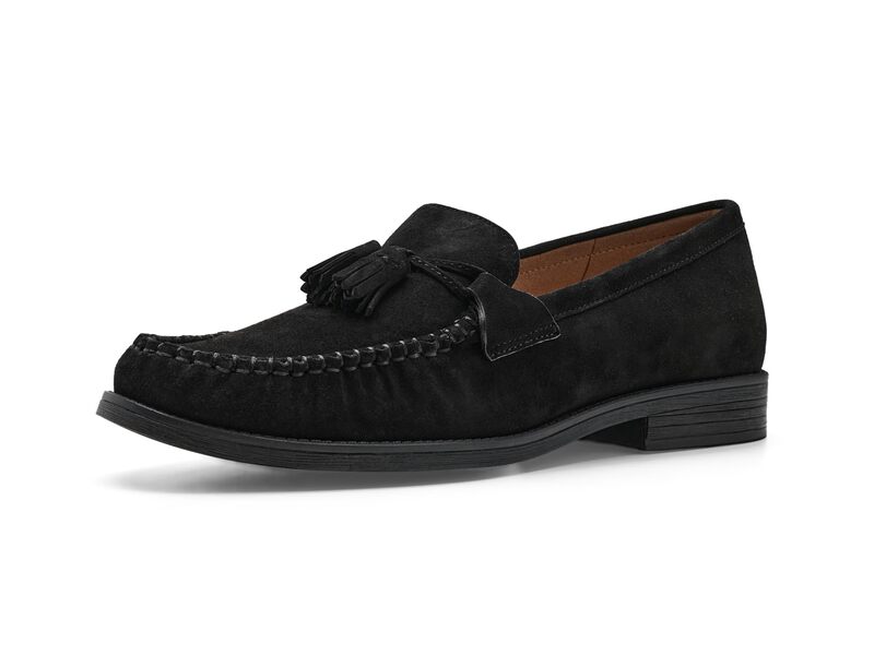 電話を掛けるハーン レディース シューズ スリッポン・ローファー Cole Haan Stassi Softassel Black Suede 黒いこと