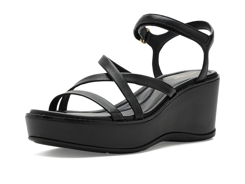 電話を掛けるハーン レディース シューズ 踵 Cole Haan Grand Ambition Azzura Strappy Sndl Black Leather 黒いこと