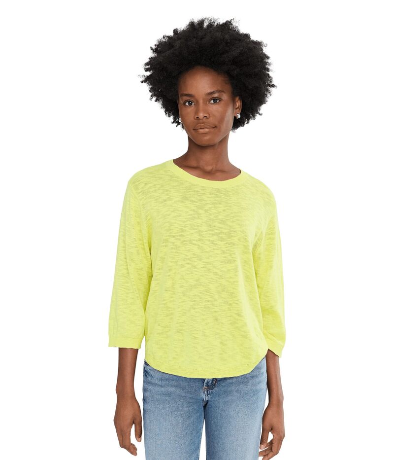 モッドドック レディース アウター 編み物・ティーシャツ 労働者の一団のど首 Mod-o-doc 3/4 Sleeve Crew Neck Swing Sweater Lush Pear