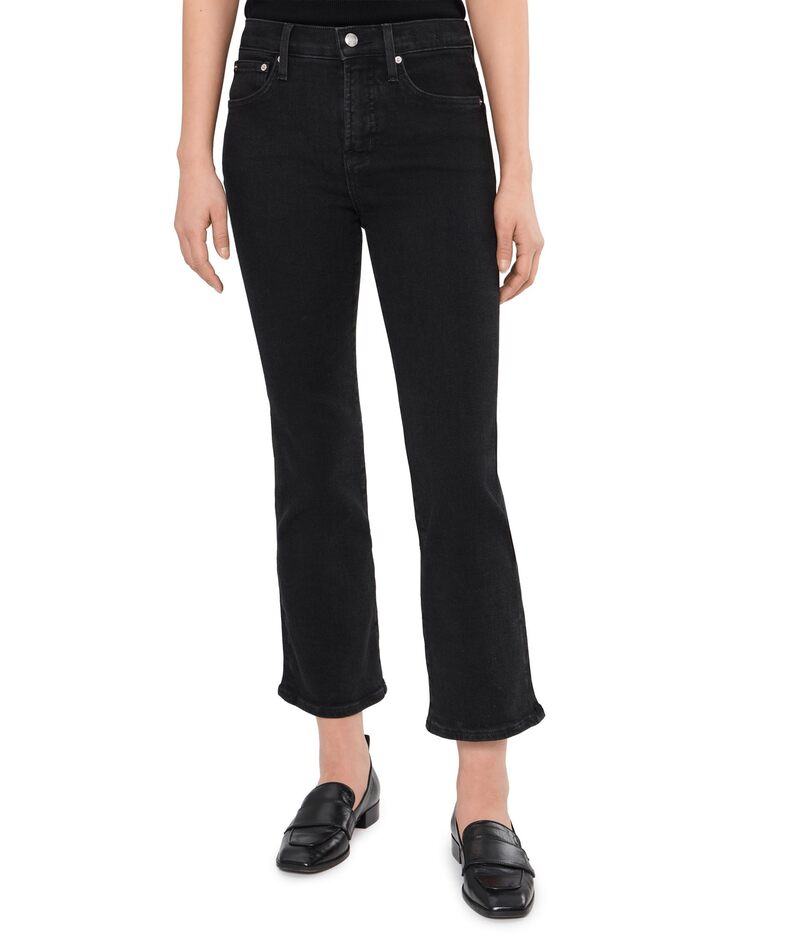 メイドウェル レディース ボトムス ジーンズズボン下 Madewell The Stretch Flare Crop Jean Rinse Black Rinse Wash 黒いこと