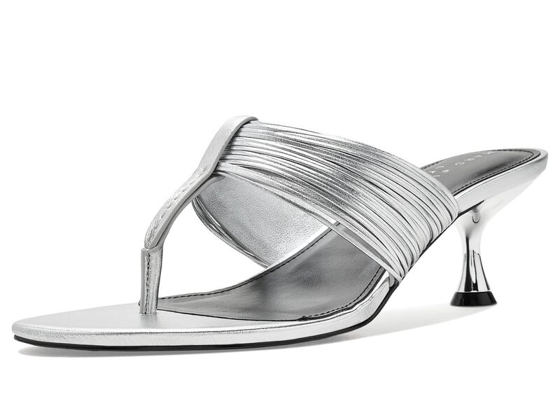 目じるし・フィッシャー レディース シューズ 踵 Marc Fisher LTD Pamilla Silver Leather しろがね色