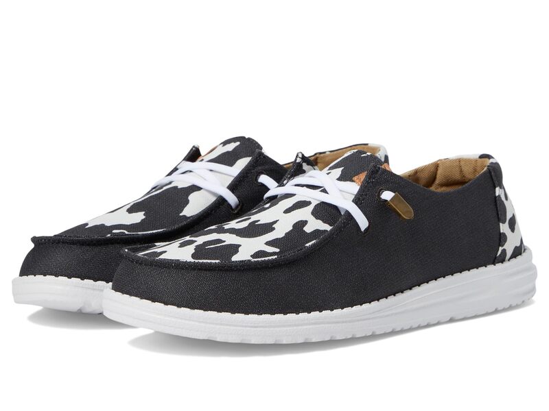 ヘイデュード レディース シューズ スリッポン・ローファー Hey Dude Wendy Animal Black/Cow 黒いこと
