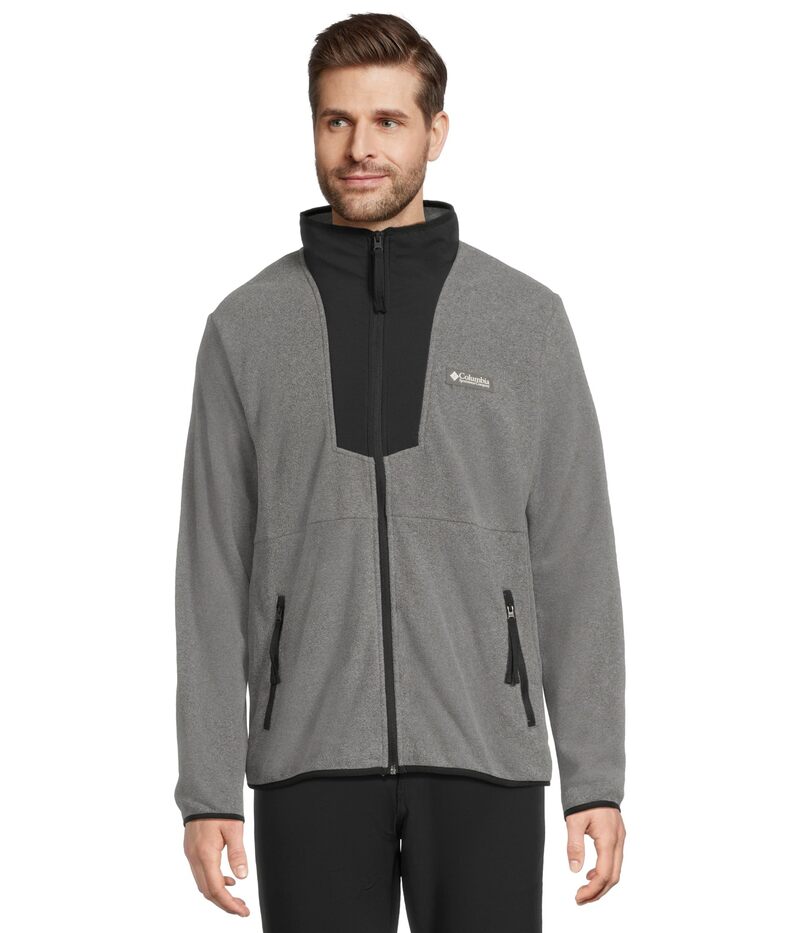コロンビア メンズ アウター 厚地の外套 フリース Columbia Sequoia Grove Full Zip Fleece City Grey Heather/Black 黒いこと