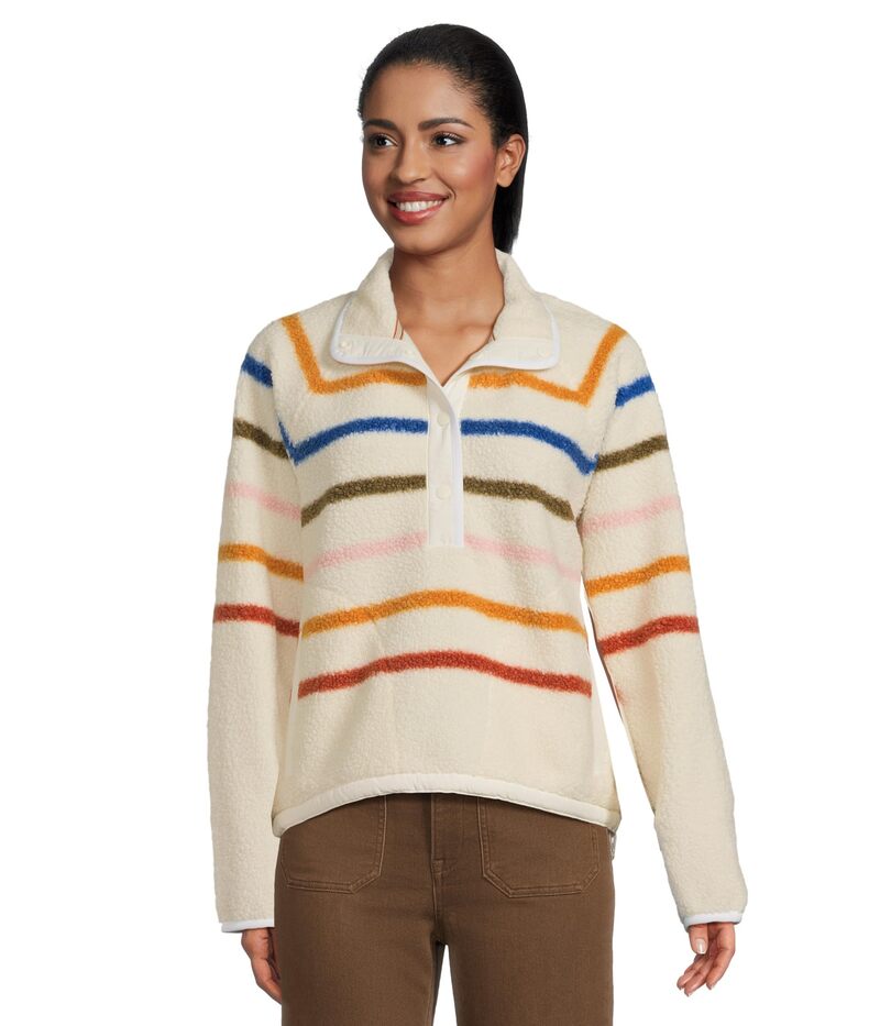 ファレティ レディース アウター パーカー・スウェット フリース Faherty Fireside Fleece Popover Dream Fleece Stripe ストライプ｜ReVida 店