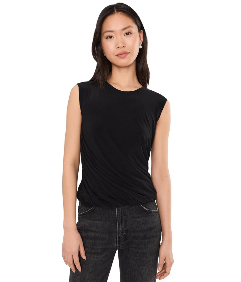 ノーマカマリ レディース トップス シャツ ノースリーブ Norma Kamali Sleeveless Twistop Black ブラック|ReVida 店