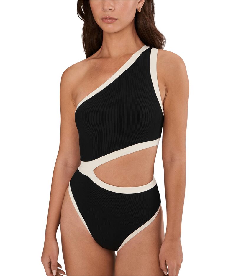 エルス速さ レディース 水泳着 上下書き割り L*Space Loren One-Piece Bitsy Black/Cream 皮膚軟化剤