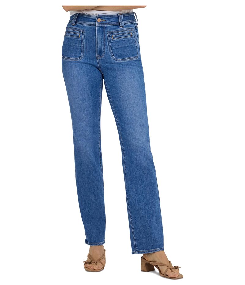 エヌワイディージェイ レディース ボトムス デニムパンツ NYDJ Straight Front Welt Patch Pockets Paradise Blue Paradise ブルー|ReVida 店