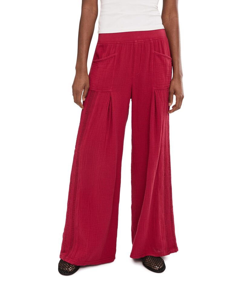 エックスシーブイアイ レディース ボトムス カジュアルパンツ ワイドレッグ XCVI Elu Wide Leg Red Garnet レッド｜ReVida 店