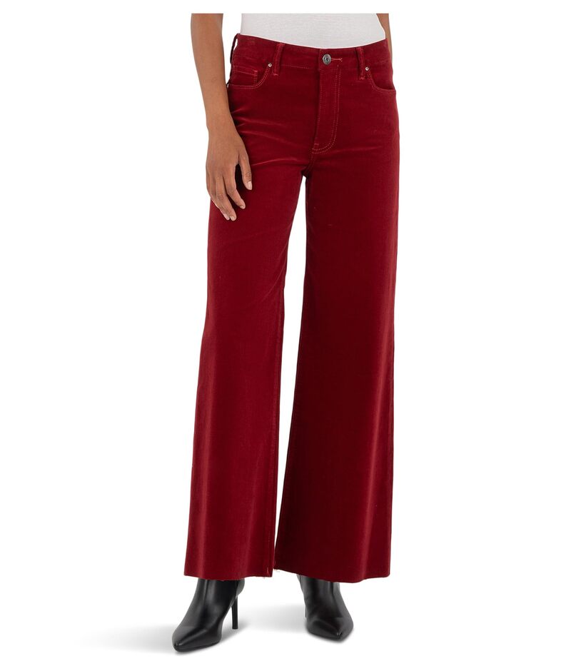 カットフロムザクロス レディース ボトムス 心地好いズボン下 ワイドレッグ コール天 KUT from the Kloth Meg Corduroy High-Rise Wide Leg Red 赤いこと