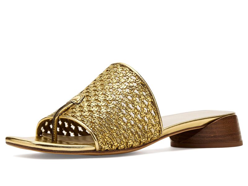 フランコサルト レディース シューズ 踵 Franco Sarto Loran Gold Woven Raffia ゴールド