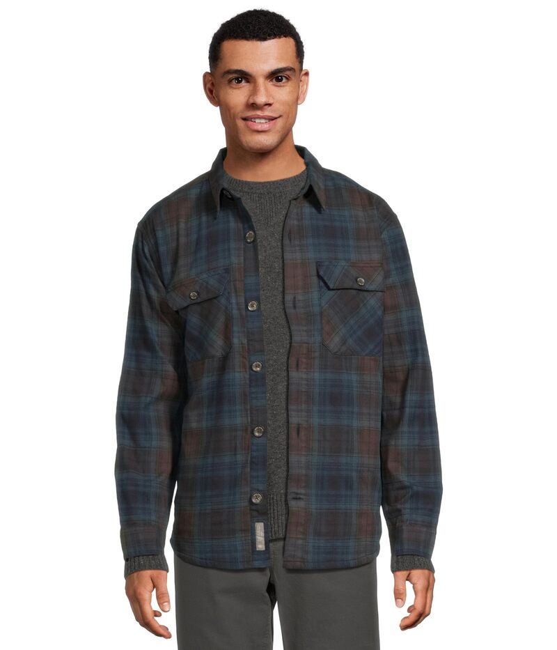 ロイヤルロビンズ メンズ アウター 厚地の外套 旗がしら Royal Robbinsnowcap Lined Flannelong Sleeve Naval Tioga Plaid 読み合わせる