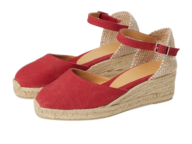 カスタ ニエール レディース シューズ 踵 CASTANER Carol 30 Wedgespadrille Rojo Carmin