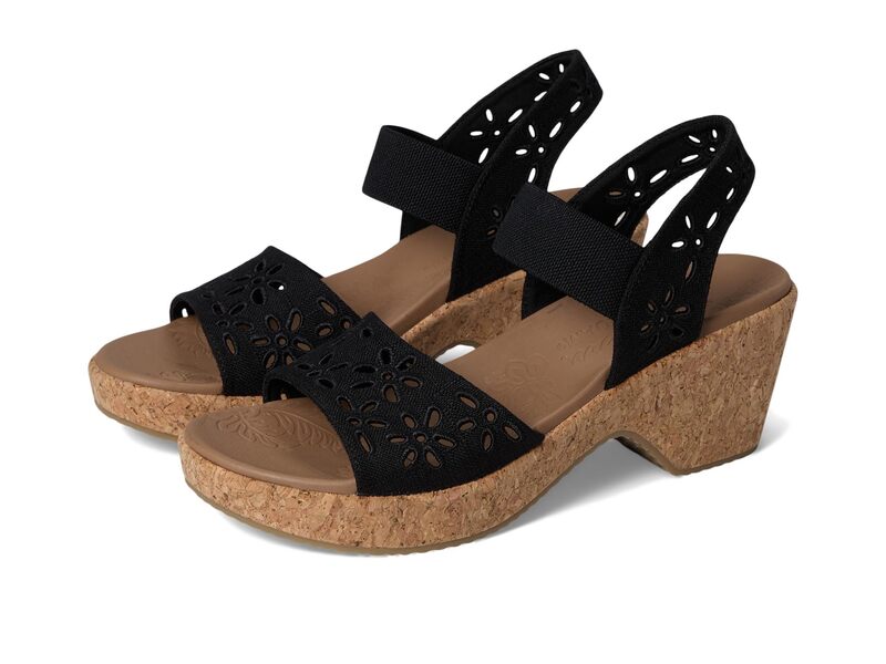スケッチャーズ レディース シューズ 踵 SKECHERS Brystol - Beach Bliss Black 黒いこと