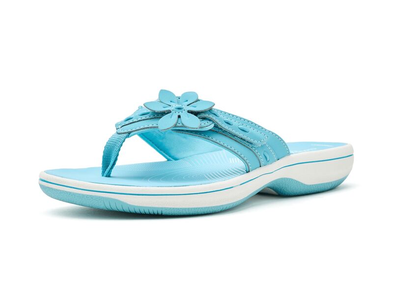 クラークス レディース シューズ サンダル Clarks Breeze Opal Sky Blue Synthetic ブルー｜ReVida 店