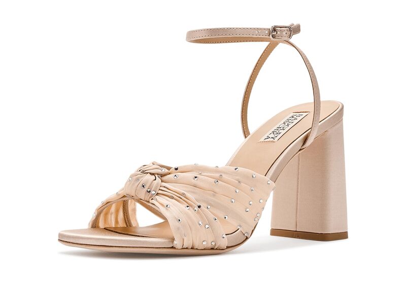 バッジェリーミシュカ レディース シューズ 踵 Badgley Mischka Wila Nude Satin